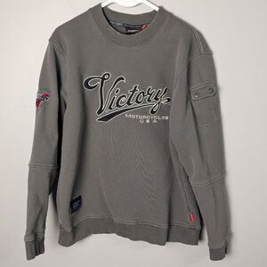 Victory Motorcycle New OEM Men's Engine Power Sweatshirt in Khaki Cotton Sz M